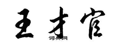 胡问遂王才官行书个性签名怎么写