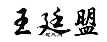 胡问遂王廷盟行书个性签名怎么写