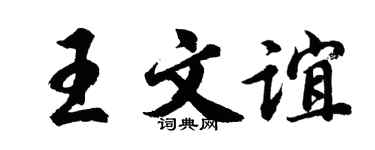 胡问遂王文谊行书个性签名怎么写