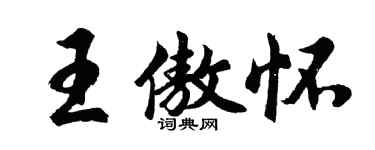 胡问遂王傲怀行书个性签名怎么写