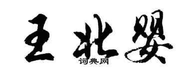 胡问遂王北婴行书个性签名怎么写