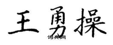 丁谦王勇操楷书个性签名怎么写