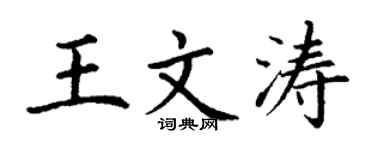 丁谦王文涛楷书个性签名怎么写