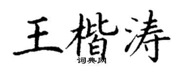 丁谦王楷涛楷书个性签名怎么写