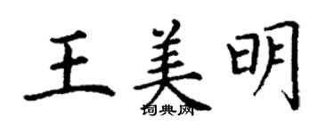 丁谦王美明楷书个性签名怎么写