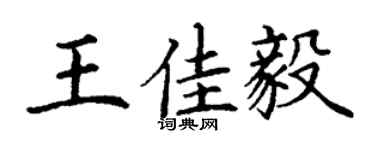 丁谦王佳毅楷书个性签名怎么写