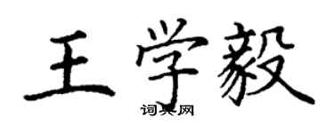 丁谦王学毅楷书个性签名怎么写