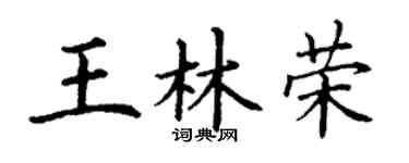 丁谦王林荣楷书个性签名怎么写