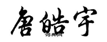 胡问遂唐皓宇行书个性签名怎么写