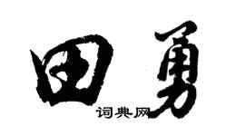 胡问遂田勇行书个性签名怎么写