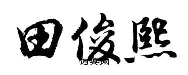 胡问遂田俊熙行书个性签名怎么写