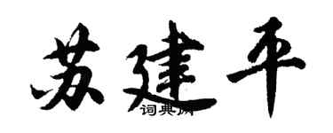 胡问遂苏建平行书个性签名怎么写