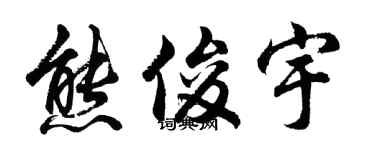 胡问遂熊俊宇行书个性签名怎么写