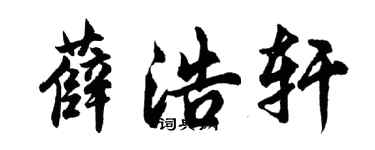 胡问遂薛浩轩行书个性签名怎么写
