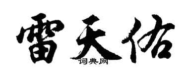 胡问遂雷天佑行书个性签名怎么写