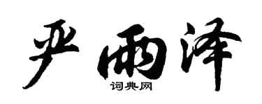 胡问遂严雨泽行书个性签名怎么写