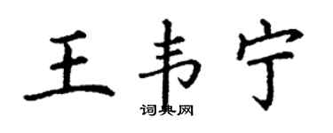 丁谦王韦宁楷书个性签名怎么写