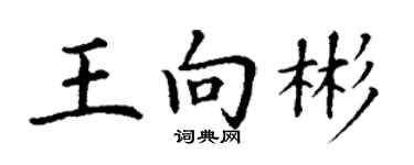 丁谦王向彬楷书个性签名怎么写