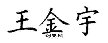 丁谦王金宇楷书个性签名怎么写