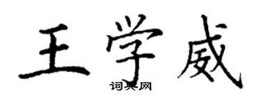 丁谦王学威楷书个性签名怎么写