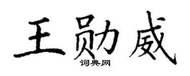 丁谦王勋威楷书个性签名怎么写