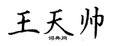 丁谦王天帅楷书个性签名怎么写