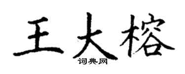 丁谦王大榕楷书个性签名怎么写