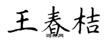 丁谦王春桔楷书个性签名怎么写