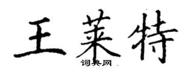 丁谦王莱特楷书个性签名怎么写
