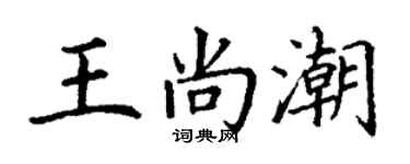 丁谦王尚潮楷书个性签名怎么写