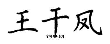 丁谦王干凤楷书个性签名怎么写