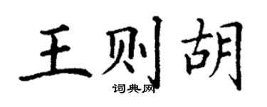 丁谦王则胡楷书个性签名怎么写