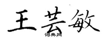 丁谦王芸敏楷书个性签名怎么写