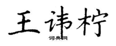 丁谦王讳柠楷书个性签名怎么写