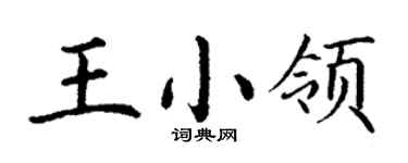 丁谦王小领楷书个性签名怎么写