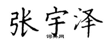 丁谦张宇泽楷书个性签名怎么写