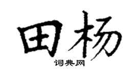 丁谦田杨楷书个性签名怎么写