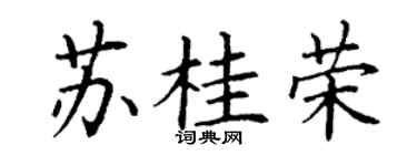 丁谦苏桂荣楷书个性签名怎么写