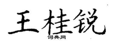 丁谦王桂锐楷书个性签名怎么写