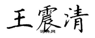 丁谦王震清楷书个性签名怎么写
