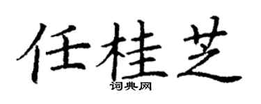 丁谦任桂芝楷书个性签名怎么写