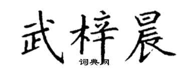 丁谦武梓晨楷书个性签名怎么写