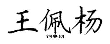 丁谦王佩杨楷书个性签名怎么写