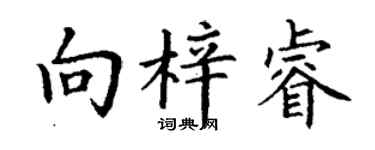 丁谦向梓睿楷书个性签名怎么写