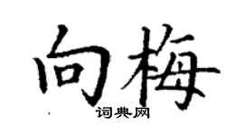 丁谦向梅楷书个性签名怎么写