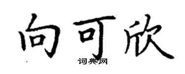 丁谦向可欣楷书个性签名怎么写