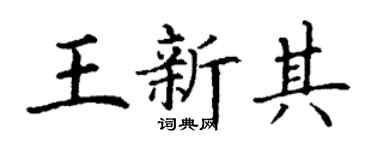 丁谦王新其楷书个性签名怎么写