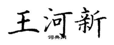 丁谦王河新楷书个性签名怎么写