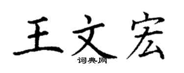 丁谦王文宏楷书个性签名怎么写