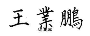 何伯昌王业鹏楷书个性签名怎么写